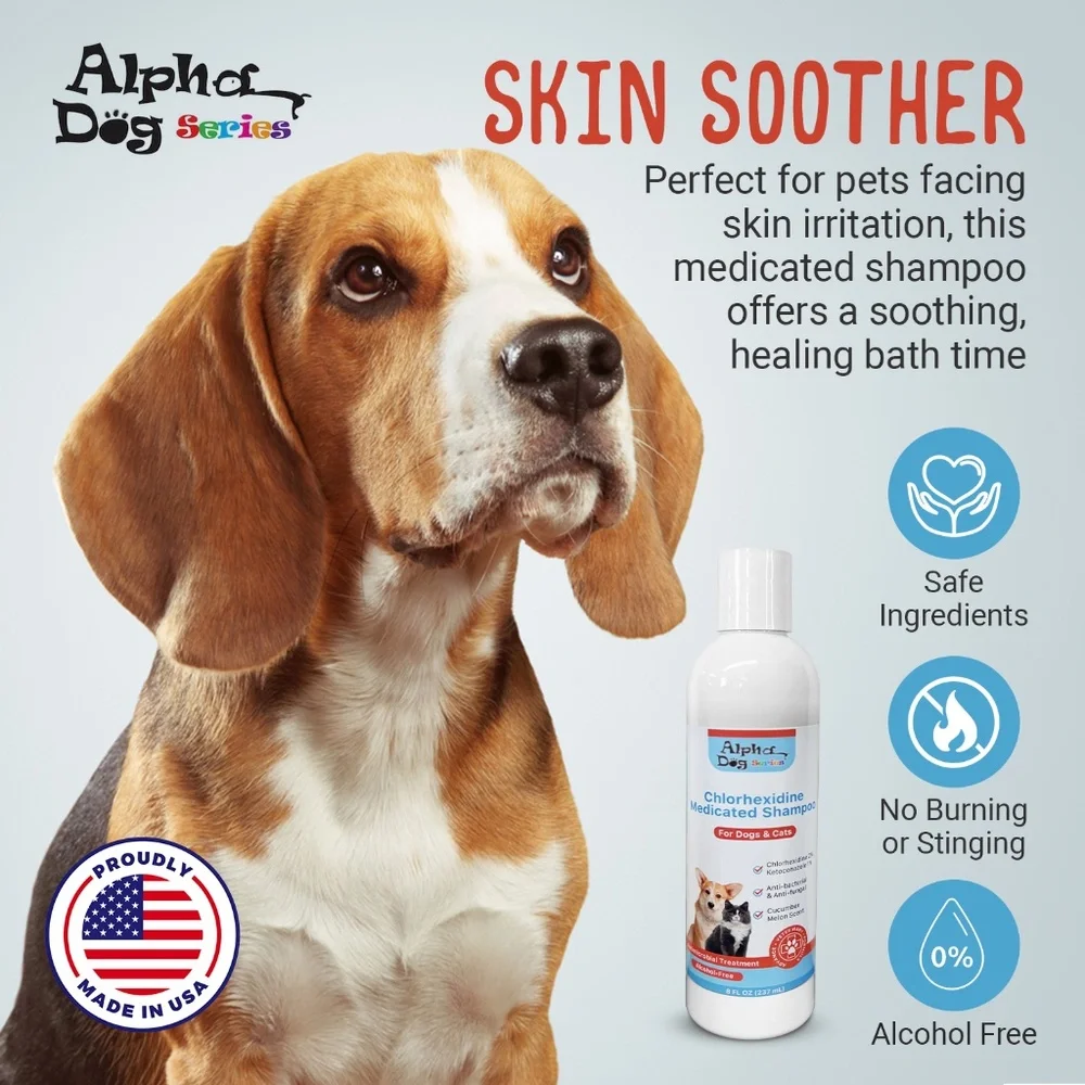 ALPHA DOG SERIES Chlorhexidine Ketoconazole Anti Itch Hot Spot Relief Shampoo